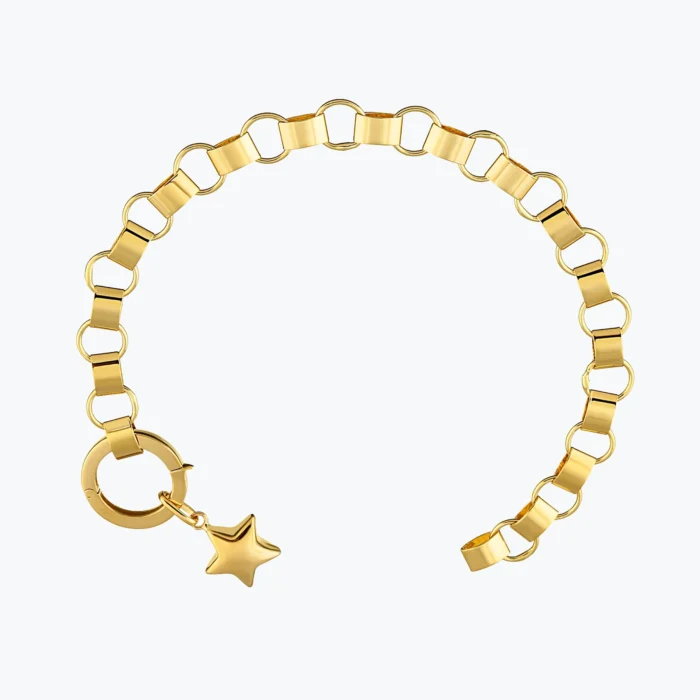 14 Ayar Altın, Sarı renk, 5.67 g özellikli Rolex Zincir Yıldız Charm Bileklik