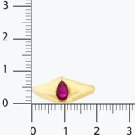 Ruby Damla Taşlı Modern Yüzük 4 Ruby Damla Taşlı Modern Yüzük, 14 Ayar Altın, Sarı renk, 2.64 g, tasarım detay görünümü