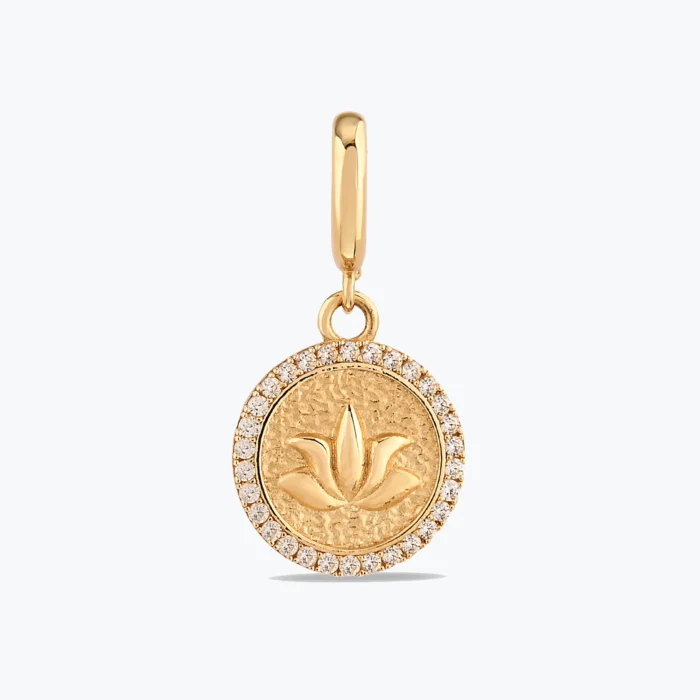 Taş Detay Lotus Charm 1 Taş Detay Lotus Charm – 14 Ayar Altın, Sarı renk, 1.76 g
