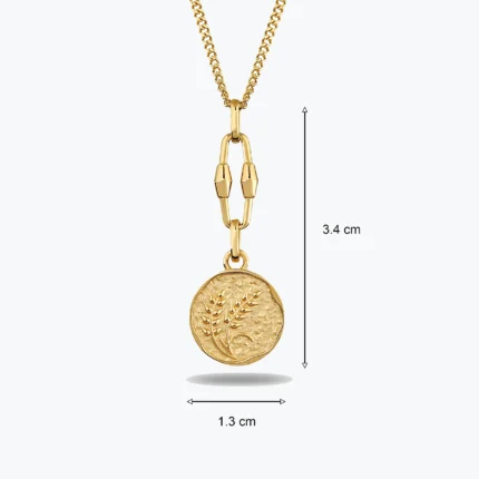 Tasarım Başak Damga Kolye, 14 Ayar Altın, Sarı renk, 2.58 g, galeri görünümü