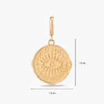 Tasarım Göz Charm 3 14 Ayar Altın, Sarı renk, 1.83 g özellikli Tasarım Göz Charm galeri görünümü