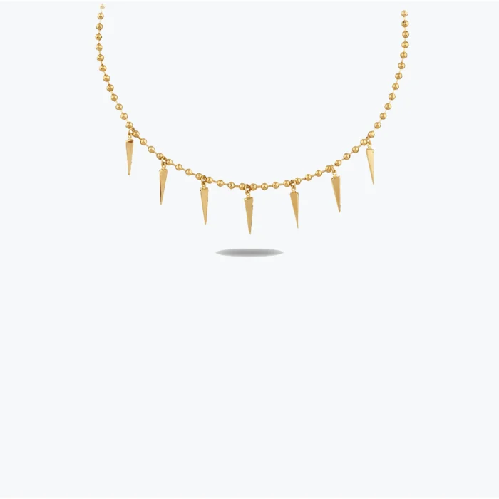 Dorika Top Zincirli Çoklu Sivri Uç Altın Choker Kolye 1 14 Ayar Altın, Sarı renk, 10 g özellikli Dorika Top Zincirli Çoklu Sivri Uç Altın Choker Kolye