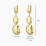 Çift Katlı Bombeli Madalyon Sallantılı Altın Küpe 3 14 Ayar Altın, Sarı renk, 4.55 g özellikli Çift Katlı Bombeli Madalyon Sallantılı Altın Küpe farklı açıdan görünümü
