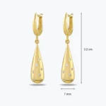 Parlak Damla Model Taşlı Altın Küpe 3 14 Ayar Altın, Sarı renk, 2.78 g özellikli Parlak Damla Model Taşlı Altın Küpe galeri görünümü