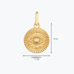 Taşlı Göz Figürlü Antik Altın Charm 3 Taşlı Göz Figürlü Antik Altın Charm, 14 Ayar Altın, Sarı renk, 2.95 g, galeri görünümü