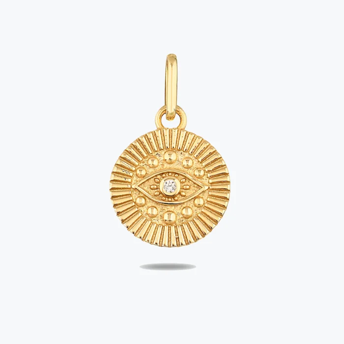 Taşlı Göz Figürlü Antik Altın Charm 1 Taşlı Göz Figürlü Antik Altın Charm, 14 Ayar Altın, Sarı renk, 2.95 g
