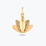14 Ayar Altın, Sarı renk, 1.70 g özellikli Taşlı 3 Boyutlu Lotus Altın Bileklik Ucu Charm
