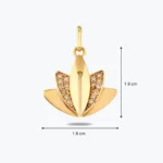 Taşlı 3 Boyutlu Lotus Altın Bileklik Ucu Charm 3 14 Ayar Altın, Sarı renk, 1.70 g özellikli Taşlı 3 Boyutlu Lotus Altın Bileklik Ucu Charm detay görünümü