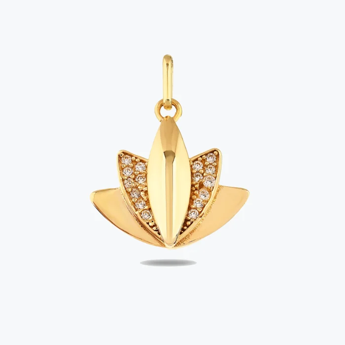 Taşlı 3 Boyutlu Lotus Altın Bileklik Ucu Charm 1 14 Ayar Altın, Sarı renk, 1.70 g özellikli Taşlı 3 Boyutlu Lotus Altın Bileklik Ucu Charm