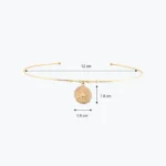 Minimal Lotus Figürlü Taş Çerçeveli Tel Choker 5 Minimal Lotus Figürlü Taş Çerçeveli Tel Choker, 14 Ayar Altın, Sarı renk, 8.36 g, detay görünümü
