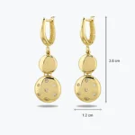 Taşlı Mini Circular Küpe 3 14 Ayar Altın, Sarı renk, 3.24 g özellikli Taşlı Mini Circular Küpe detay görünümü