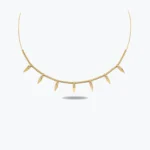 14 Ayar Altın, Sarı renk, 6.42 g özellikli Dorika Top Zincirli 7'li Taşlı Mini Zambak Altın Choker
