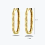 Tırtıklı Model Taşsız İnce Altın Halka Küpe 3 Tırtıklı Model Taşsız İnce Altın Halka Küpe, 14 Ayar Altın, Sarı renk, 2.46 g, detay görünümü