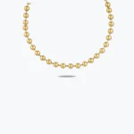 Kalın Faset Kesim Dorika Top Zincirli Altın Choker – 14 Ayar Altın, Sarı renk, 23.86 g