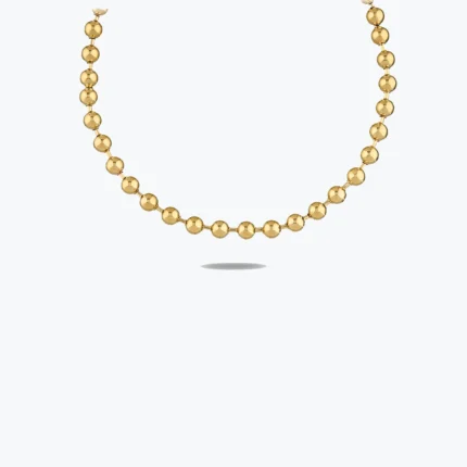 Altınkenti 21 Kalın Faset Kesim Dorika Top Zincirli Altın Choker – 14 Ayar Altın, Sarı renk, 23.86 g