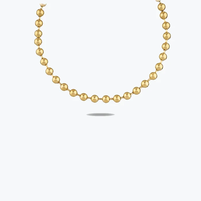 Kalın Faset Kesim Dorika Top Zincirli Altın Choker 1 Kalın Faset Kesim Dorika Top Zincirli Altın Choker – 14 Ayar Altın, Sarı renk, 23.86 g