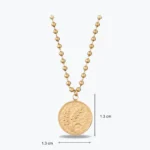 Sıra Top Zincirli Dövme Dokulu Başak Altın Choker kolye 3 14 Ayar Altın, Sarı renk, 8.06 g özellikli Sıra Top Zincirli Dövme Dokulu Başak Altın Choker kolye farklı açıdan görünümü
