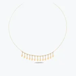 Top Zincir Detay Oval Pullu Shakira Kolye – 14 Ayar Altın, Sarı renk, 2.59 g