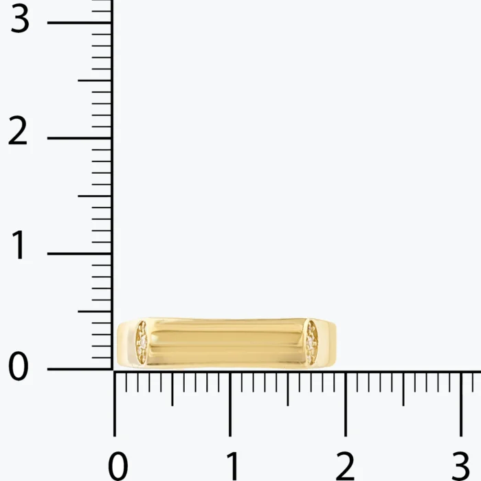 Uçları Zirkon Taşlı Minimalist Silindirik Bar Yüzük, 14 Ayar Altın, Sarı renk, 3.18 g, yakın plan görünümü