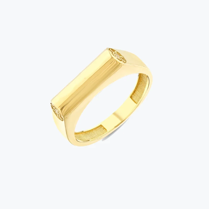 Uçları Zirkon Taşlı Minimalist Silindirik Bar Yüzük 1 Uçları Zirkon Taşlı Minimalist Silindirik Bar Yüzük, 14 Ayar Altın, Sarı renk, 3.18 g
