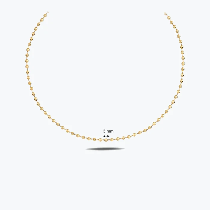 Ultra Minimal Top Choker farklı açıdan görünümü – 14 Ayar Altın, Sarı renk, 6.27 g
