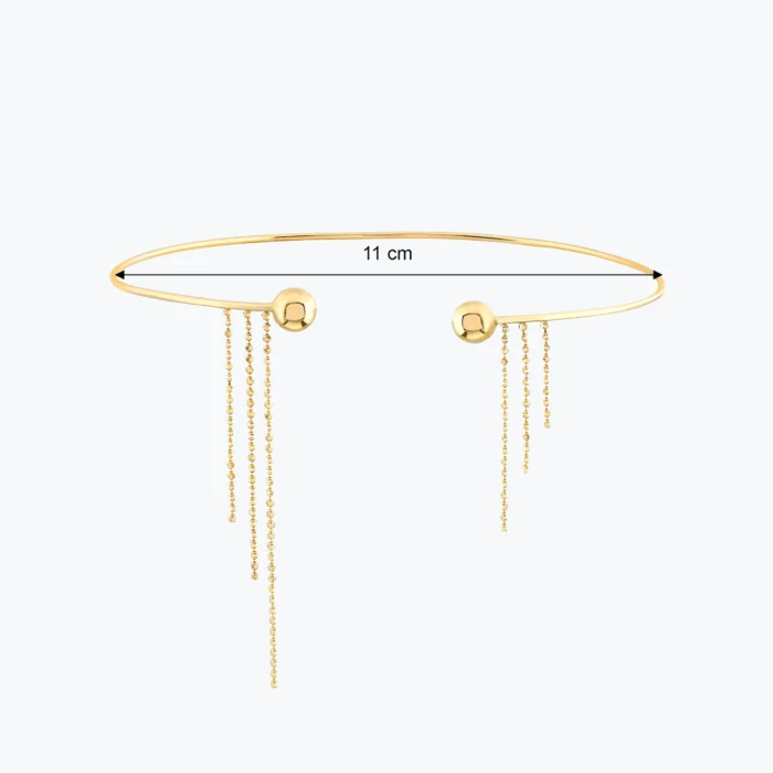 14 Ayar Altın, Sarı renk, 7.23 g özellikli Venüs Tel Choker farklı açıdan görünümü