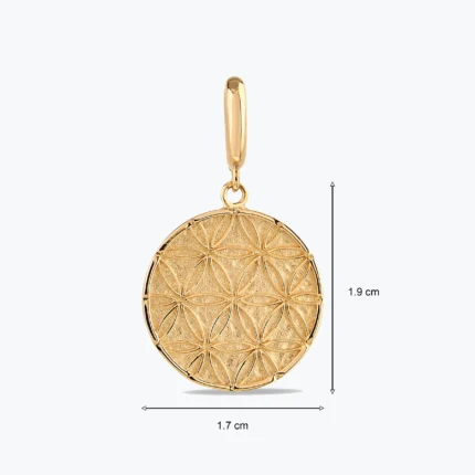 Kabartma Yaşam Çiçeği Altın Kolye Ucu Charm galeri görünümü – 14 Ayar Altın, Sarı renk, 1.85 g