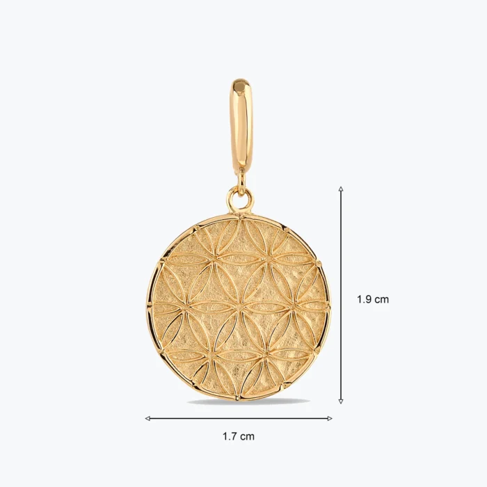 Kabartma Yaşam Çiçeği Altın Kolye Ucu Charm galeri görünümü – 14 Ayar Altın, Sarı renk, 1.85 g