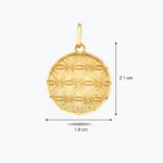 Dövme Dokulu Kabartma Yaşam Çiçeği Altın Kolye Ucu Charm 3 14 Ayar Altın, Sarı renk, 1.69 g özellikli Dövme Dokulu Kabartma Yaşam Çiçeği Altın Kolye Ucu Charm tasarım detay görünümü