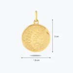 Başak Figürlü Antik Dokulu Charm Madalyon 3 14 Ayar Altın, Sarı renk, 1.71 g özellikli Başak Figürlü Antik Dokulu Charm Madalyon detay görünümü