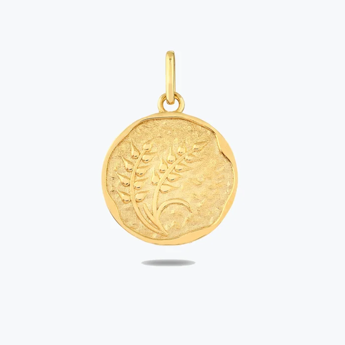 Başak Figürlü Antik Dokulu Charm Madalyon 1 Başak Figürlü Antik Dokulu Charm Madalyon, 14 Ayar Altın, Sarı renk, 1.71 g