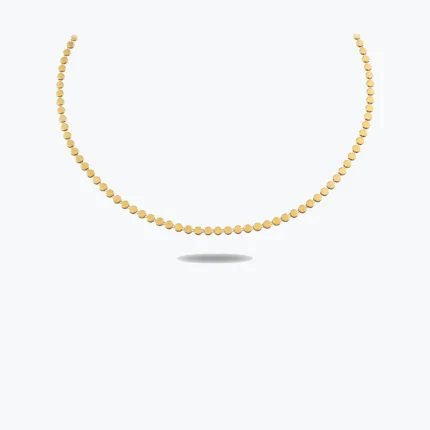 Yuvarlak Ezme Zincir Choker, 14 Ayar Altın, Sarı renk, 6.16 g