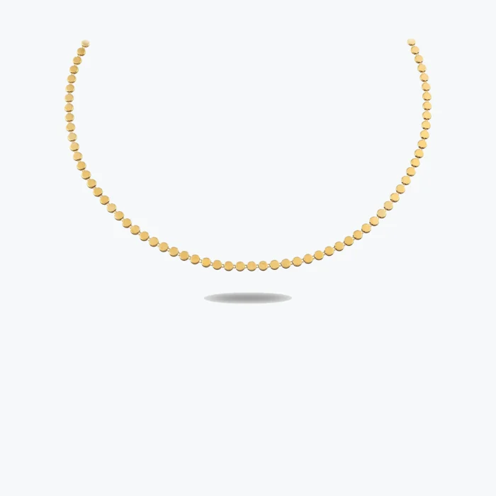 Yuvarlak Ezme Zincir Choker, 14 Ayar Altın, Sarı renk, 6.16 g