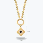 Yuvarlak Lacivert Taşlı Etnik Madalyon Charm Kolye 5 Yuvarlak Lacivert Taşlı Etnik Madalyon Charm Kolye, 14 Ayar Altın, Sarı renk, 13.23 g, farklı açıdan görünümü