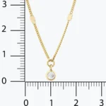 Yuvarlak Taşlı Aynalı Zincir Choker 4 14 Ayar Altın, Sarı renk, 1.83 g özellikli Yuvarlak Taşlı Aynalı Zincir Choker tasarım detay görünümü