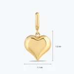 bomb kalp charm 3 14 Ayar Altın, Sarı renk, 1.14 g özellikli bomb kalp charm tasarım detay görünümü