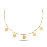 14 Ayar Dorika Top Zincirli 5'li Şans Sembolleri Sarı Altın Choker