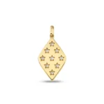 Altın Baklava Form Yıldızlar Charm 2 14 Ayar Sarı Altın Baklava Form Yıldızlar Charm