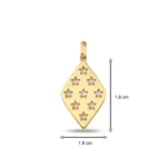 Altın Baklava Form Yıldızlar Charm 3 14 Ayar Sarı Altın Baklava Form Yıldızlar Charm