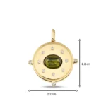 Altın Huge Yeşil Taşlı Charm 3 14 Ayar Sarı Altın Huge Yeşil Taşlı Charm