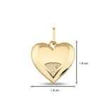 Altın Kalp Charm 3 14 Ayar Sarı Altın Kalp Charm