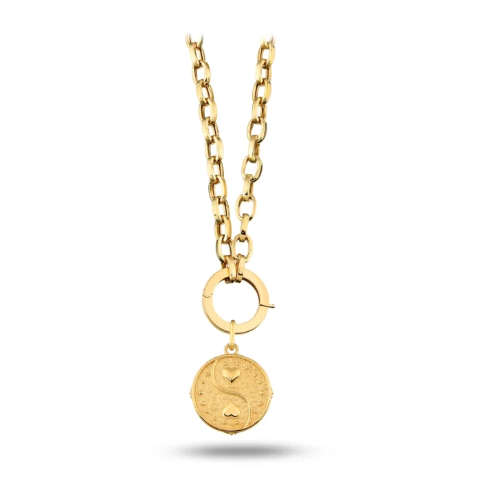 Altın Kalpler Charm Kolye 1 14 Ayar Sarı Altın Kalpler Charm Kolye