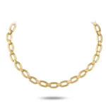 14 Ayar Bakla Zincirli Sarı Altın Rich Choker
