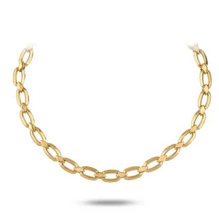 14 Ayar Bakla Zincirli Sarı Altın Rich Choker