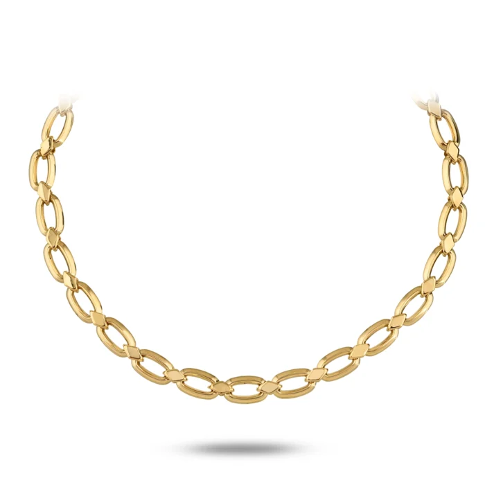 14 Ayar Bakla Zincirli Sarı Altın Rich Choker