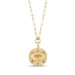 Altın Vintage Eye Ataç Kolye 2 14 Ayar Sarı Altın Vintage Eye Ataç Kolye