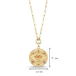 Altın Vintage Eye Ataç Kolye 3 14 Ayar Sarı Altın Vintage Eye Ataç Kolye