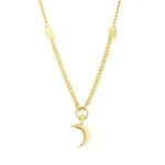 14 Ayar Sarı Altın Aylı Aynalı Zincir Choker