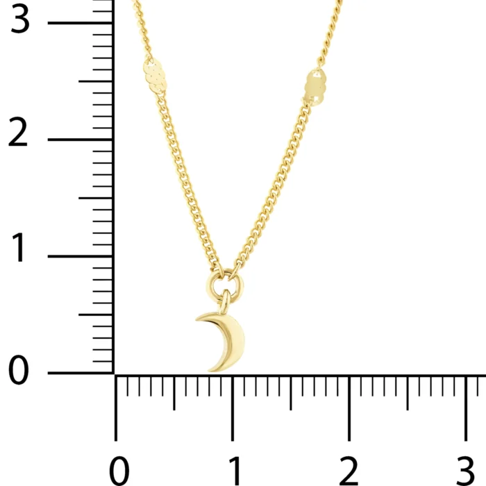 14 Ayar Sarı Altın Aylı Aynalı Zincir Choker