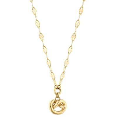 14 Ayar Sarı Altın Düğümlü Ezme Forse Zincir Choker